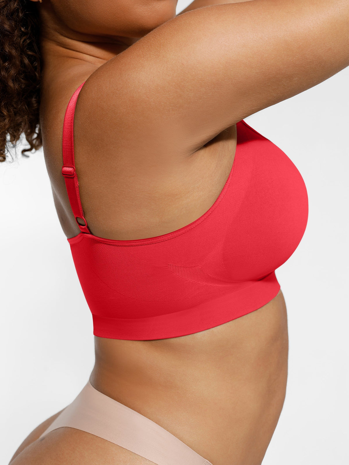 Léa - Soutien-gorge femme push up sans coutures à bonnets froncés et bande large