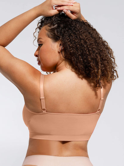 Léa - Soutien-gorge femme push up sans coutures à bonnets froncés et bande large