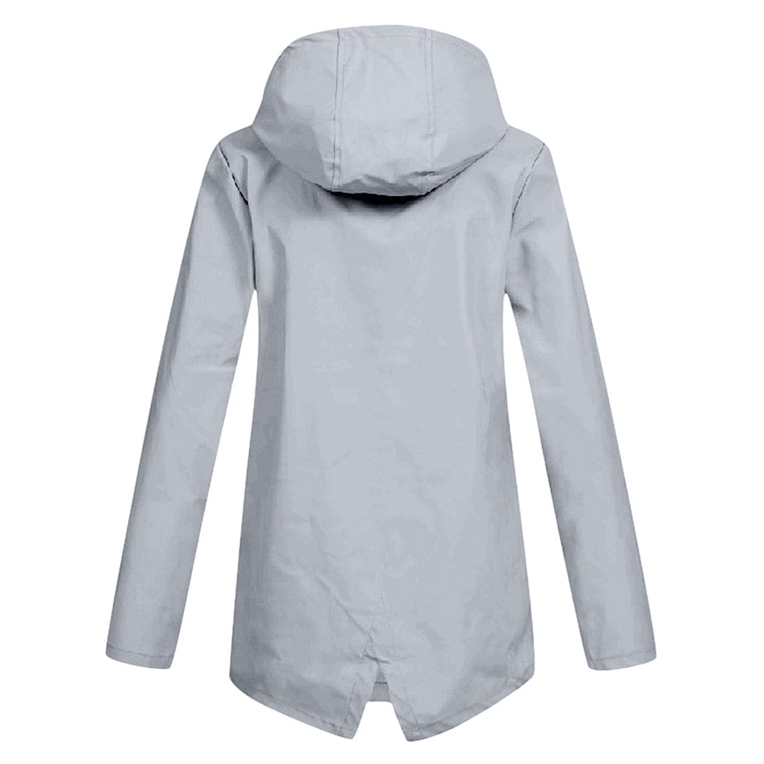 Léa - Veste Imperméable Femme à Capuche Longue pour l'Automne