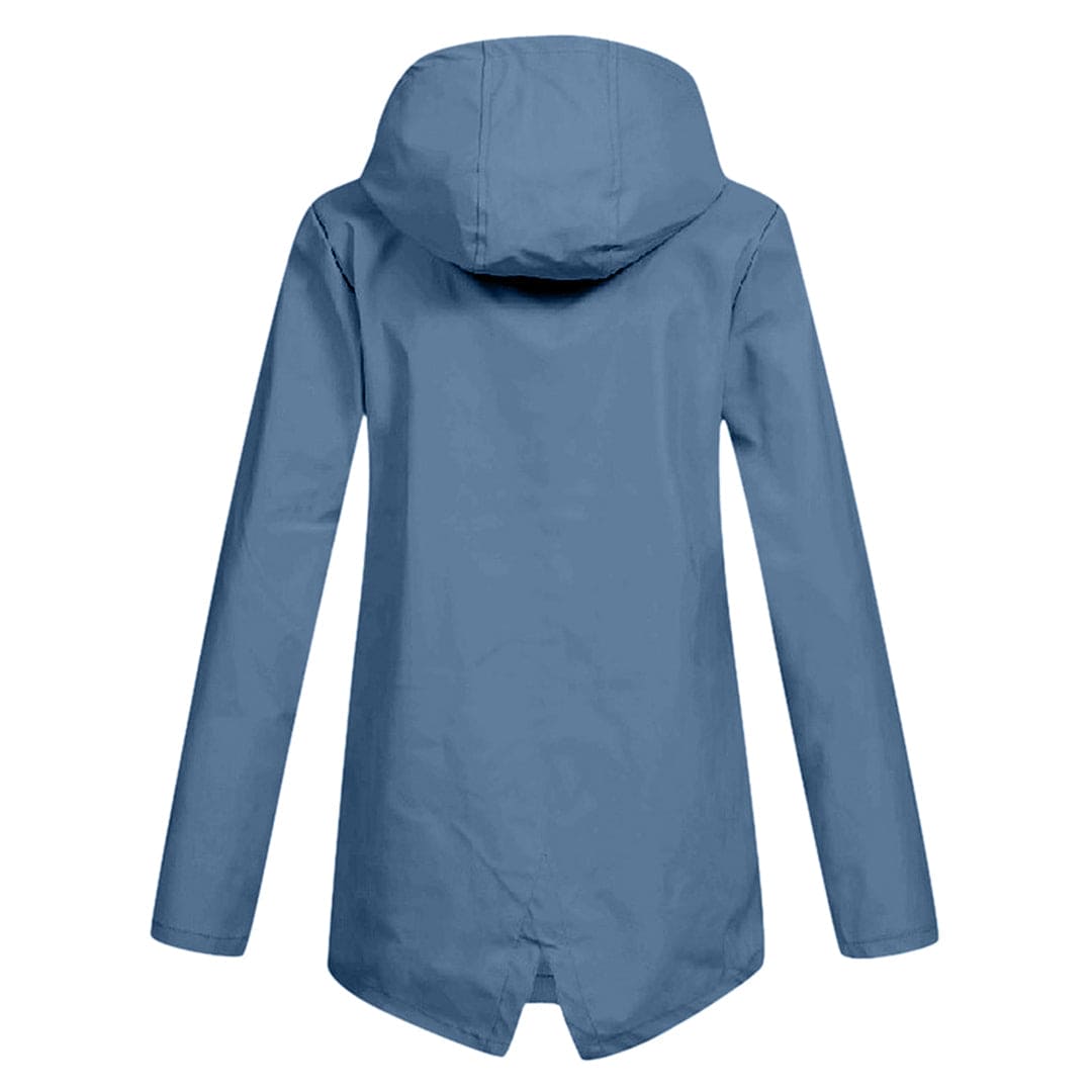 Léa - Veste Imperméable Femme à Capuche Longue pour l'Automne