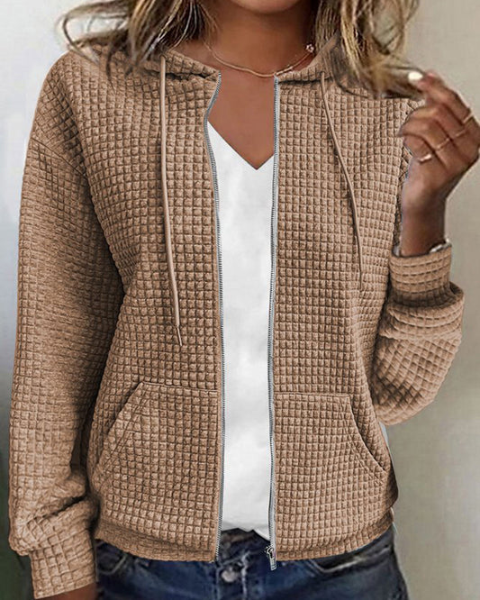 Léa - Veste Légère Femme Automne à Capuche avec Fermeture Zippée