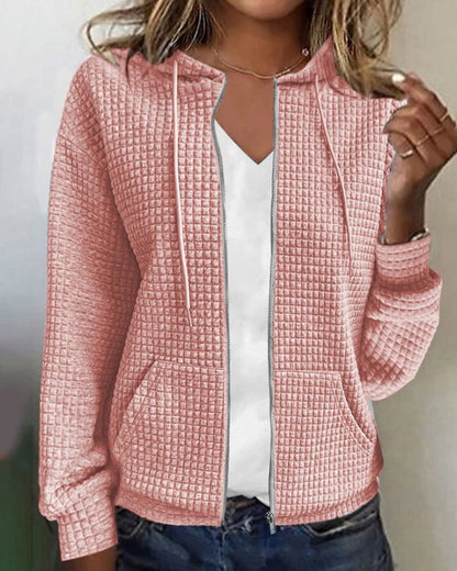 Léa - Veste Légère Femme Automne à Capuche avec Fermeture Zippée