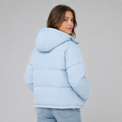 Lea - Doudoune femme courte et oversize à capuche avec fermeture zippée