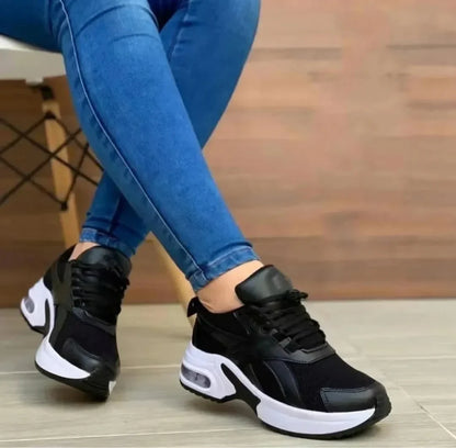 Lola - Baskets Orthopédiques Femme Coussin d'Air et Lacets Style Tendance