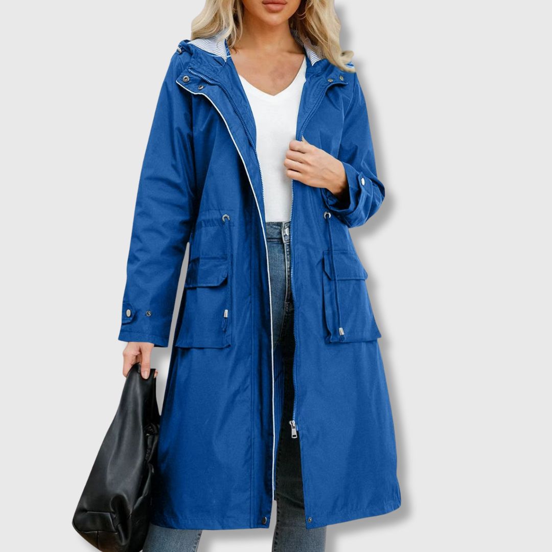 Lola - Veste Imperméable Femme Longue et Cintrée pour l'Automne