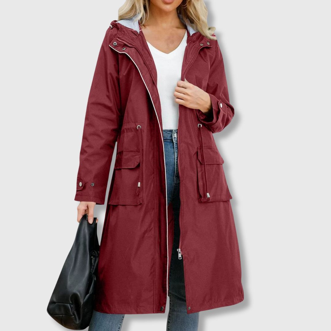 Lola - Veste Imperméable Femme Longue et Cintrée pour l'Automne