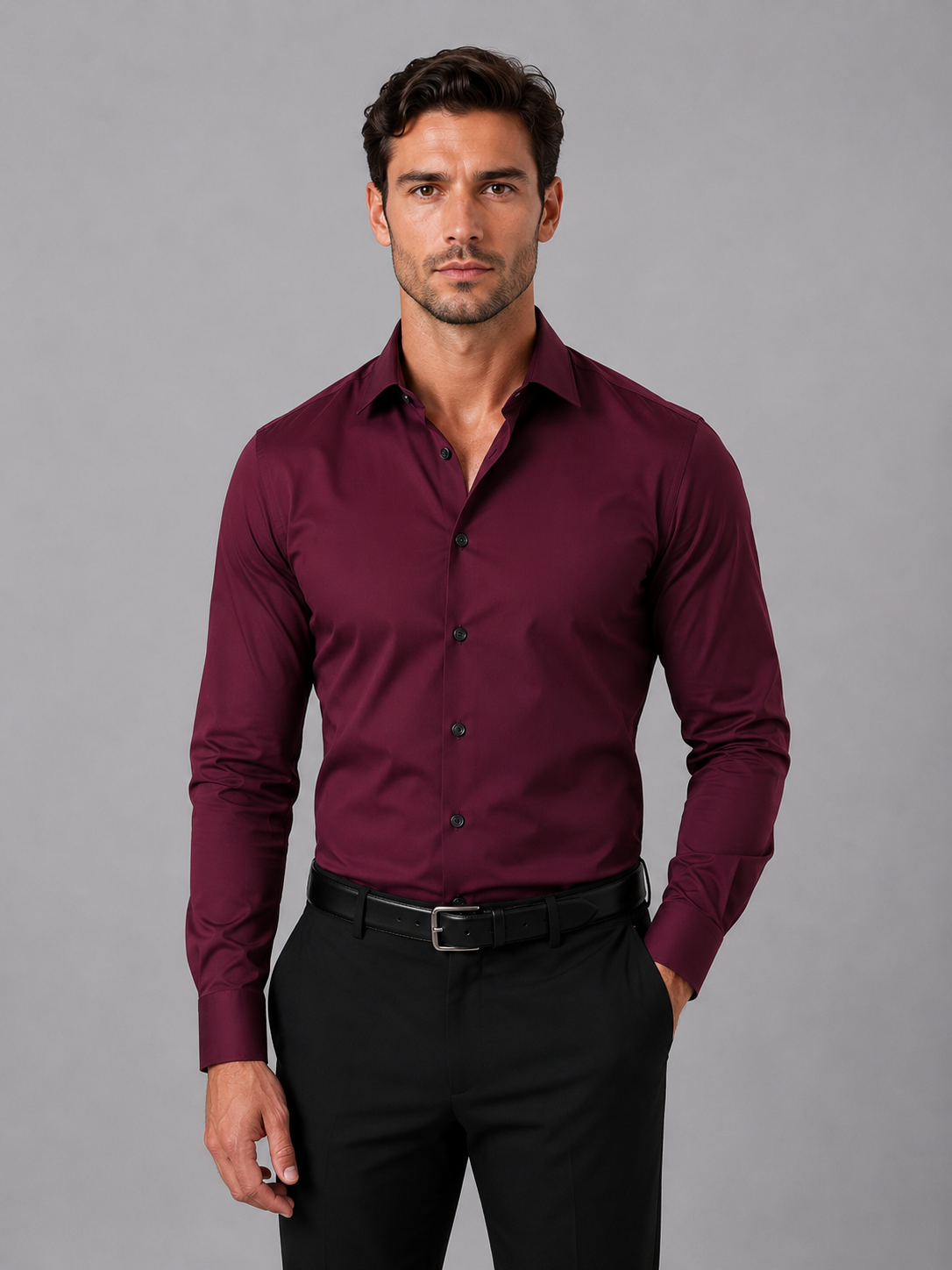Louis - Chemise homme habillée ajustée stretch et confortable pour le bureau