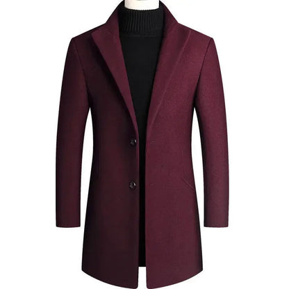 Louis - Manteau Homme Hiver Long Casual Smart avec Col Montant Élégant