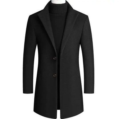 Louis - Manteau Homme Hiver Long Casual Smart avec Col Montant Élégant