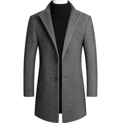 Louis - Manteau Homme Hiver Long Casual Smart avec Col Montant Élégant