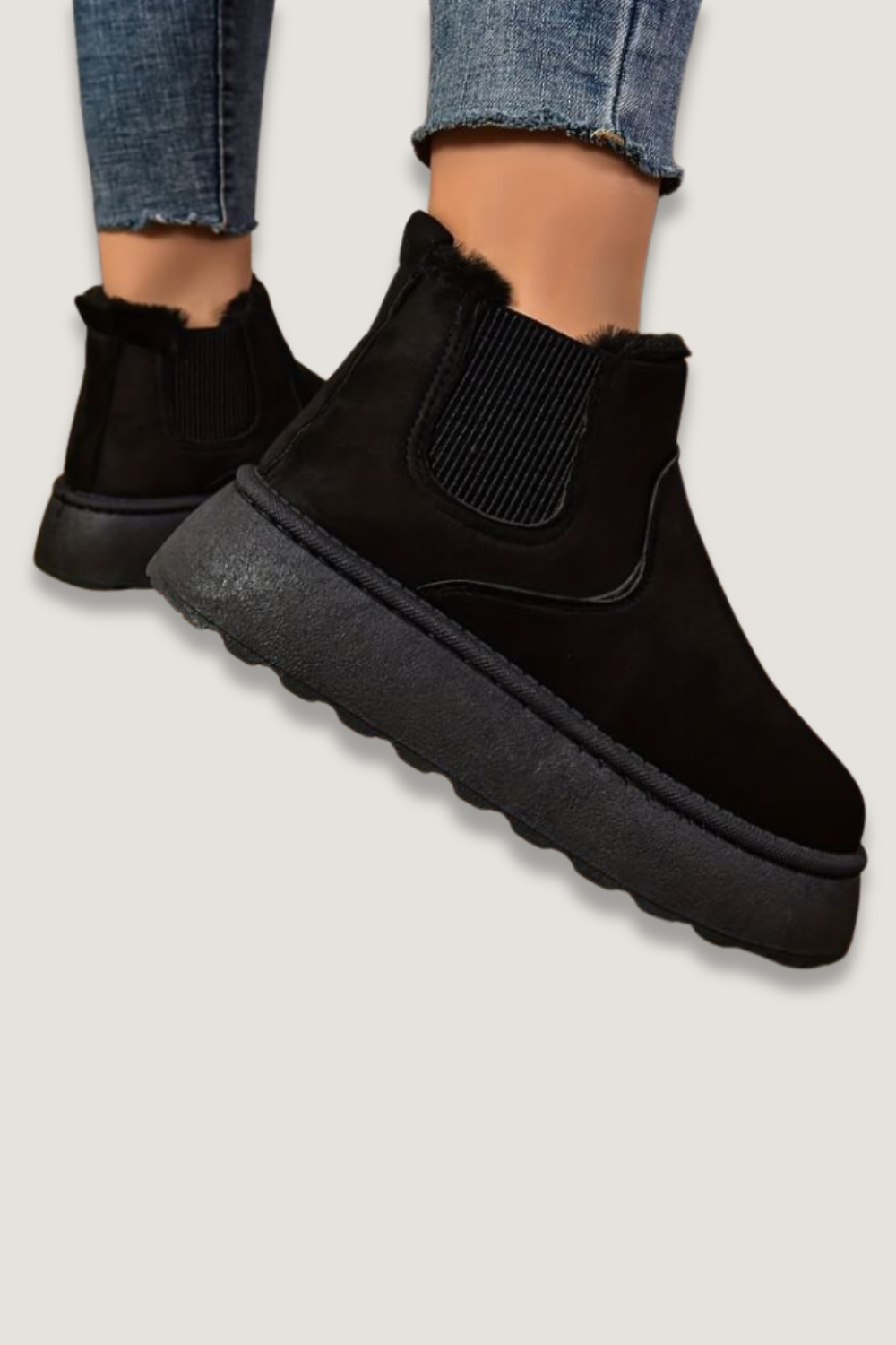 Louise - Bottines Femme d'Hiver avec Doublure Polaire et Semelle Crantée