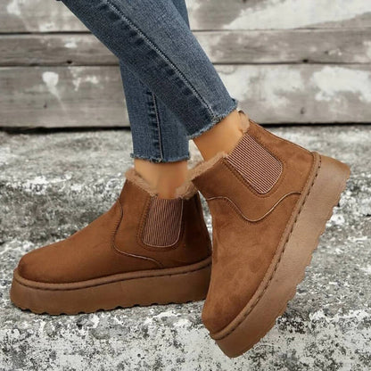 Louise - Bottines Femme d'Hiver avec Doublure Polaire et Semelle Crantée