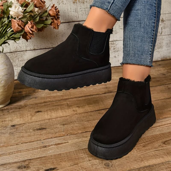 Louise - Bottines Femme d'Hiver avec Doublure Polaire et Semelle Crantée