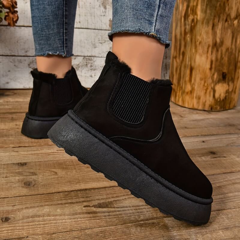Louise - Bottines Femme d'Hiver avec Doublure Polaire et Semelle Crantée