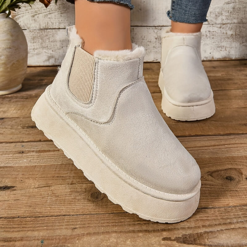 Louise - Bottines Femme d'Hiver avec Doublure Polaire et Semelle Crantée