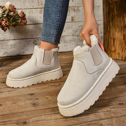 Louise - Bottines Femme d'Hiver avec Doublure Polaire et Semelle Crantée