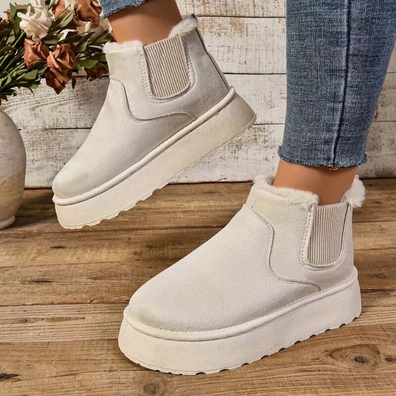 Louise - Bottines Femme d'Hiver avec Doublure Polaire et Semelle Crantée