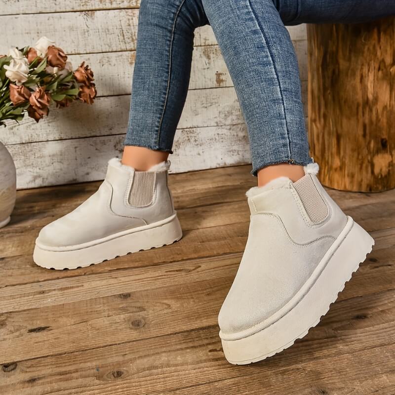 Louise - Bottines Femme d'Hiver avec Doublure Polaire et Semelle Crantée