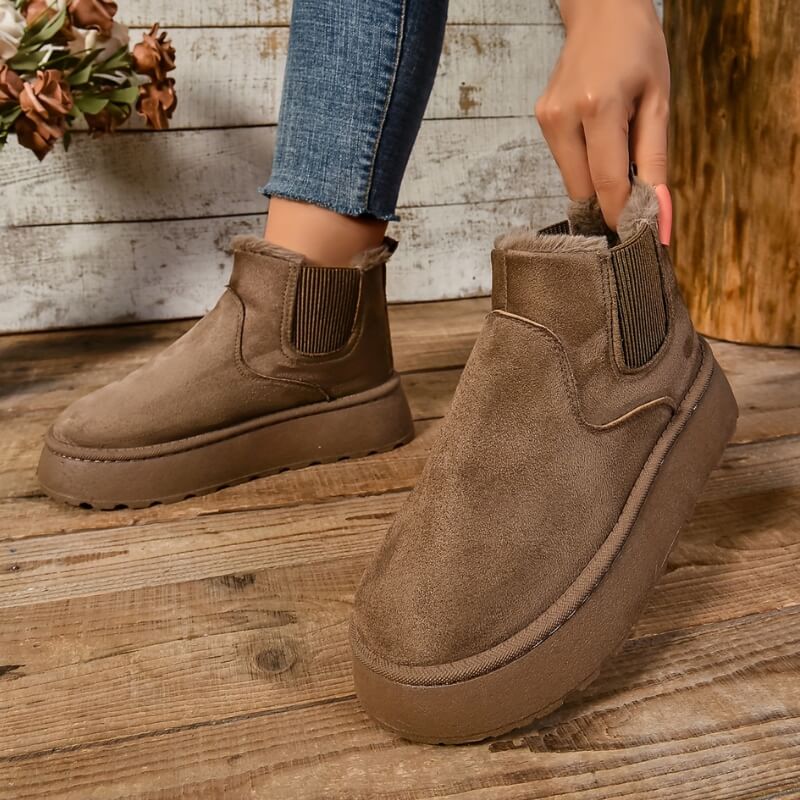 Louise - Bottines Femme d'Hiver avec Doublure Polaire et Semelle Crantée
