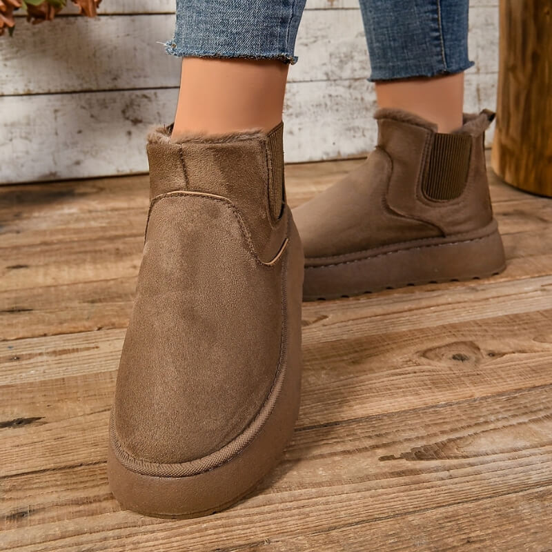 Louise - Bottines Femme d'Hiver avec Doublure Polaire et Semelle Crantée