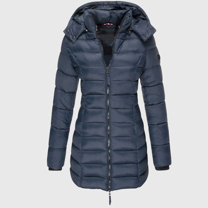 Louise - Doudoune Femme Longue pour l'Hiver avec Capuche et Taille Cintrée