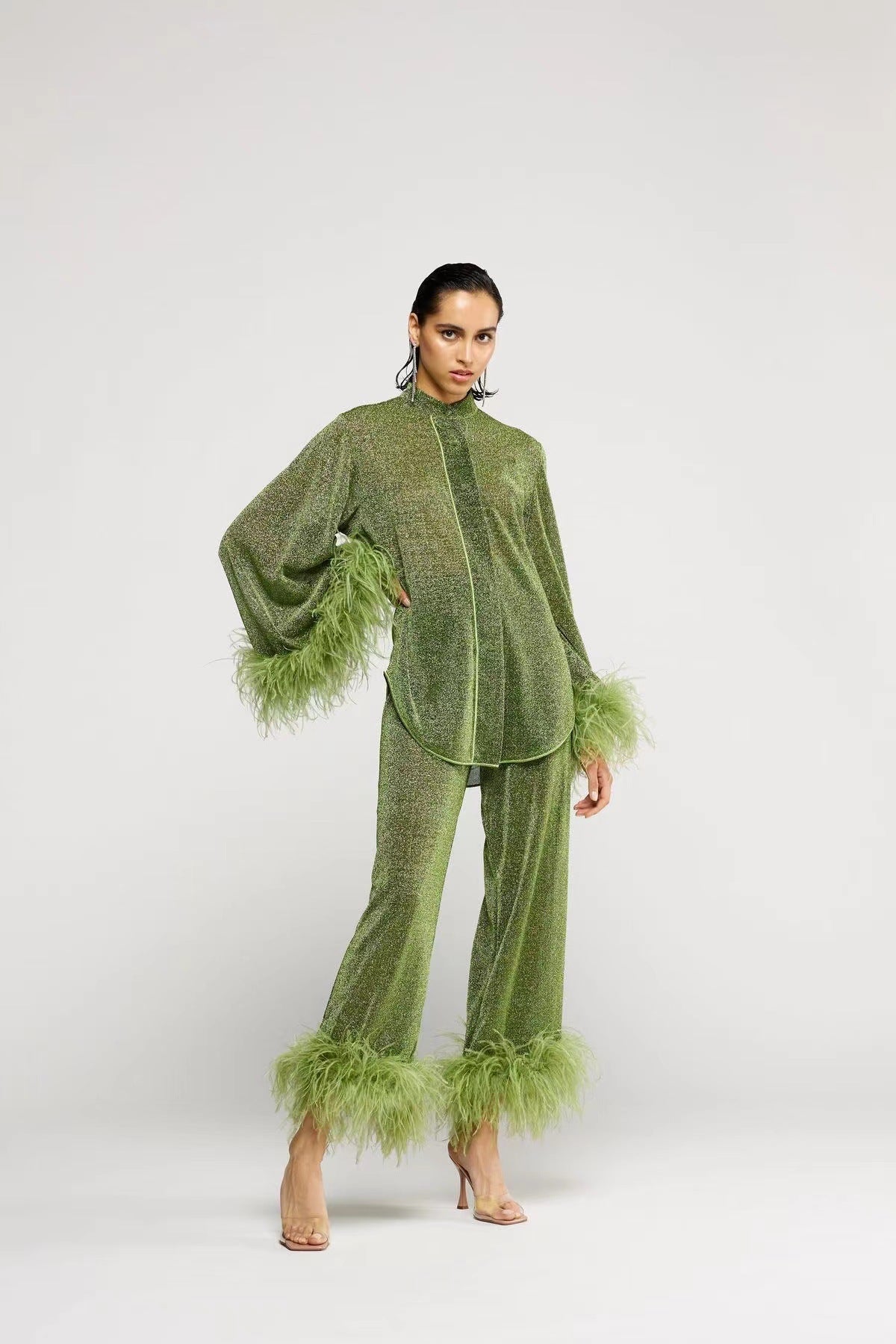 Louise - Ensemble femme coordonné de noël ample scintillant chic et glamour
