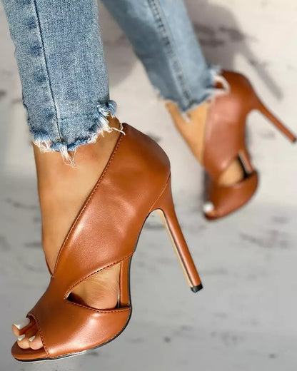 Louise - Sandales Orthopédiques à Talon Aiguille Femme avec Découpes Croisées Style Élégant