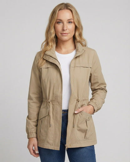 Louise - Veste Femme Imperméable Légère avec Capuche et Taille Ajustable