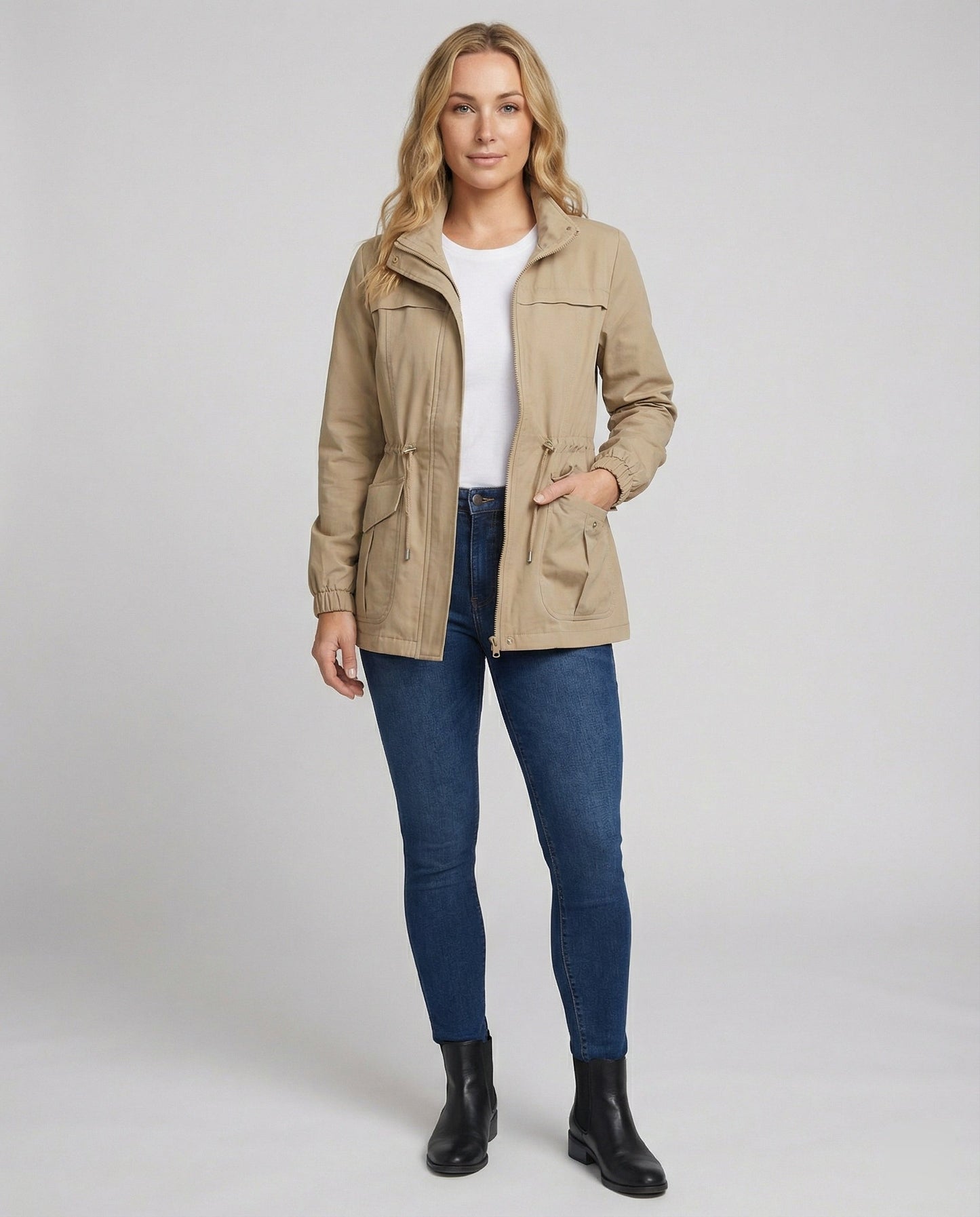 Louise - Veste Femme Imperméable Légère avec Capuche et Taille Ajustable