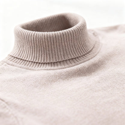 Lucas - Pull Homme en Laine Style avec Col Roulé Ajusté pour l'Automne