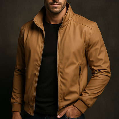 Lucas - Veste Homme d'Automne à Col Montant et Doublure à Carreaux