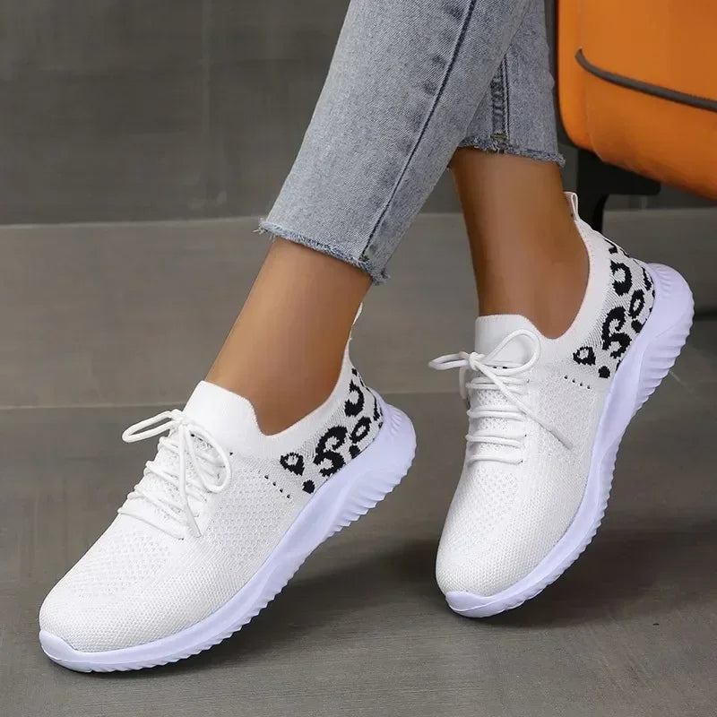 Manon - Baskets Orthopédiques Femme Légères avec Imprimé Léopard Tendance