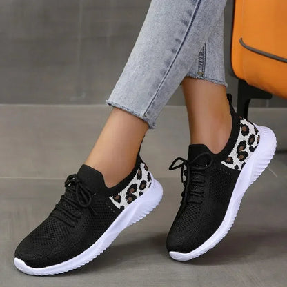 Manon - Baskets Orthopédiques Femme Légères avec Imprimé Léopard Tendance