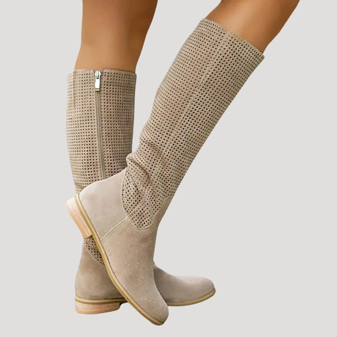 Manon - Bottes femme hautes et plates larges et souples