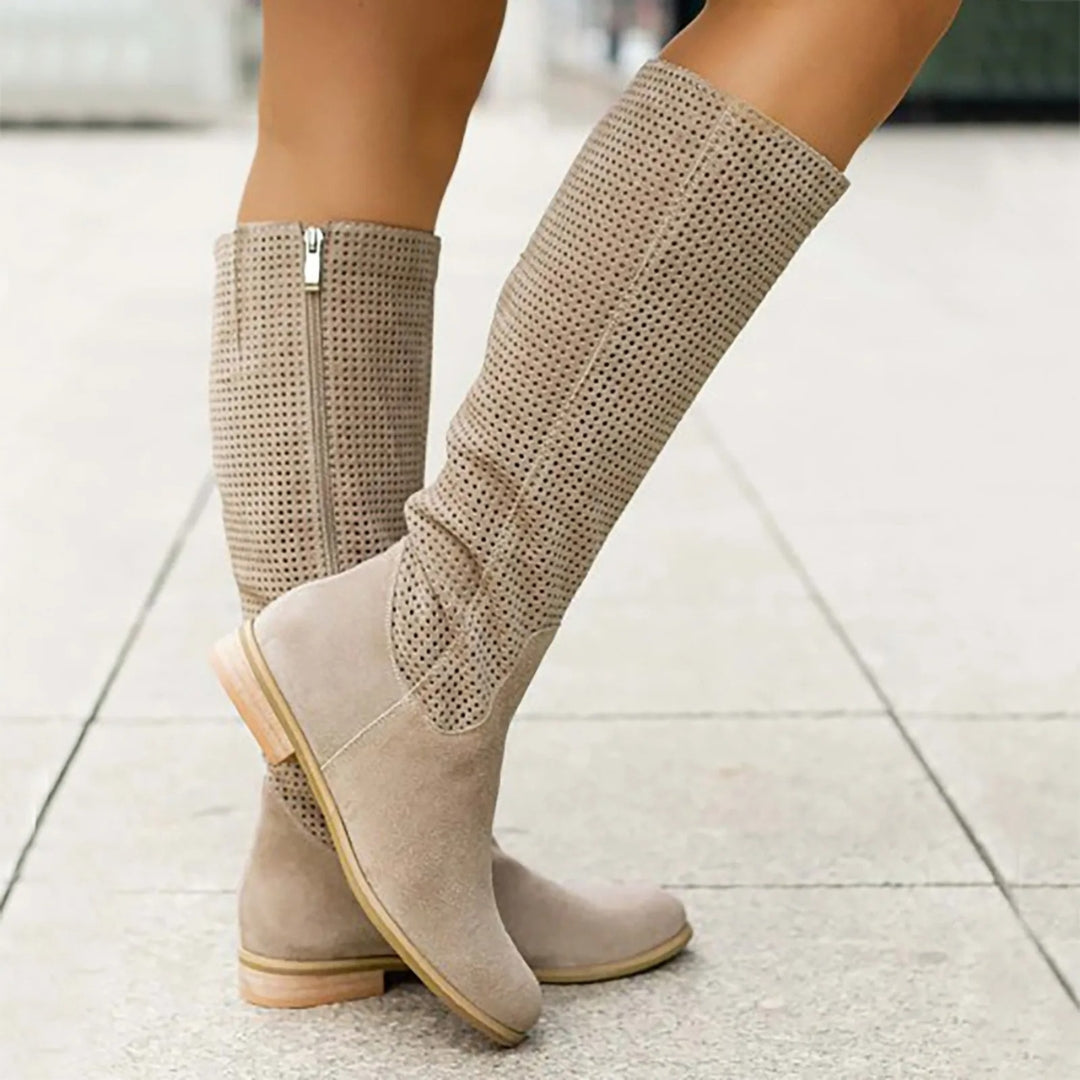 Manon - Bottes femme hautes et plates larges et souples