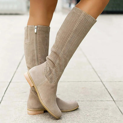 Manon - Bottes femme hautes et plates larges et souples