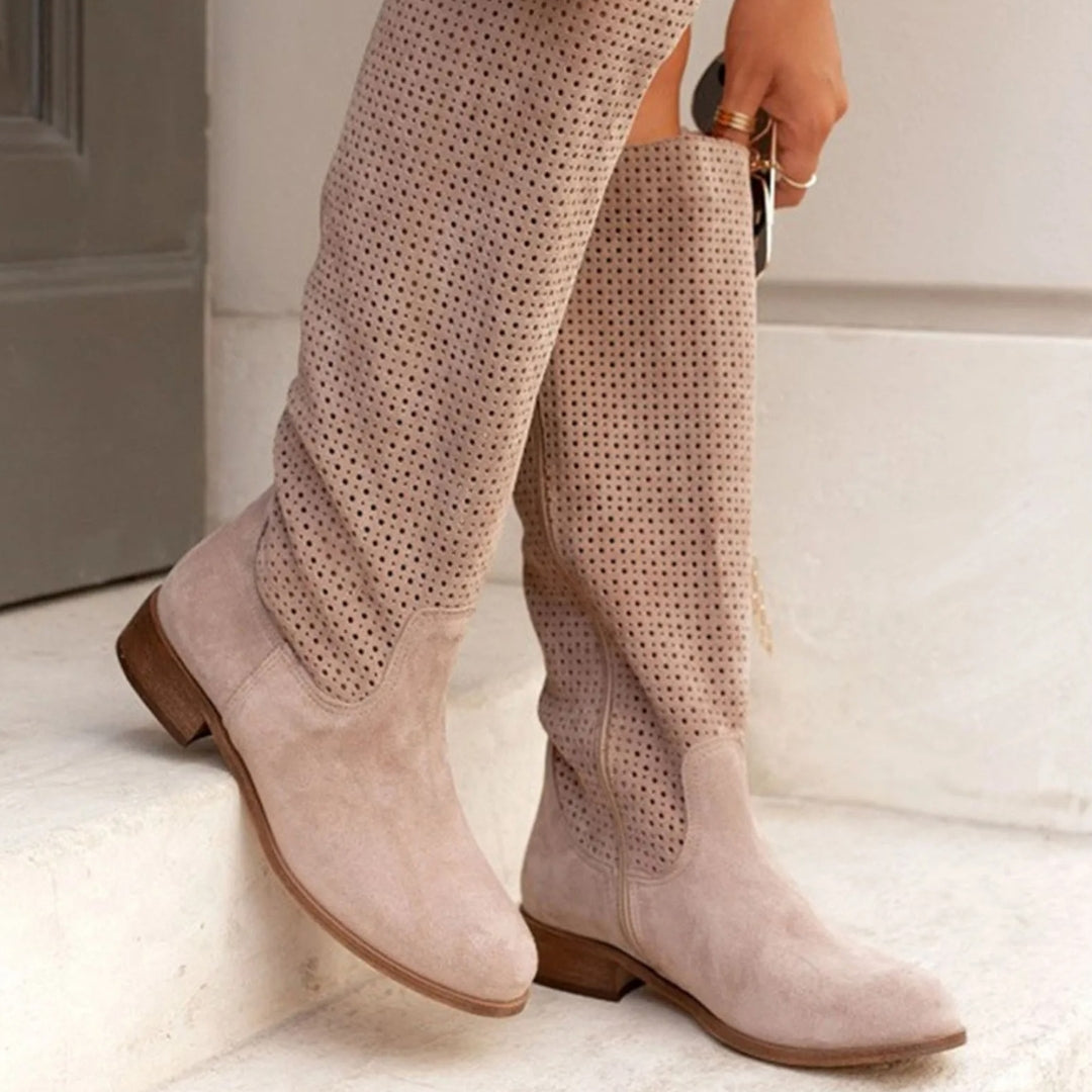 Manon - Bottes femme hautes et plates larges et souples
