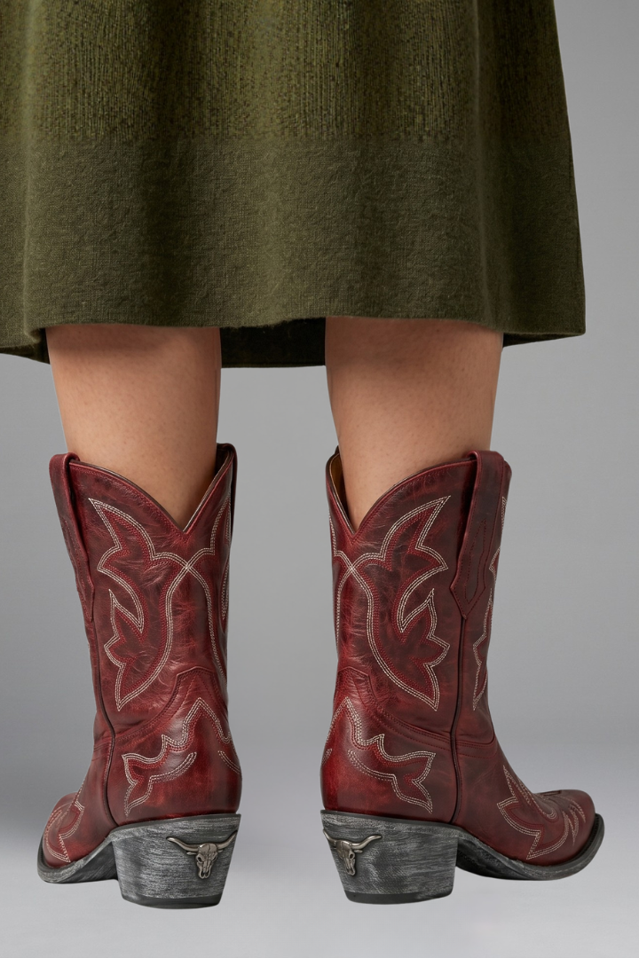 Manon - Bottines Femme Style Cowboy pour l'Automne avec Bout Pointu
