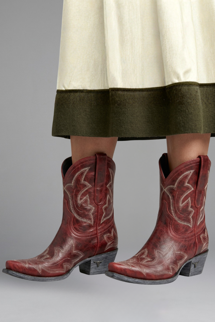 Manon - Bottines Femme Style Cowboy pour l'Automne avec Bout Pointu