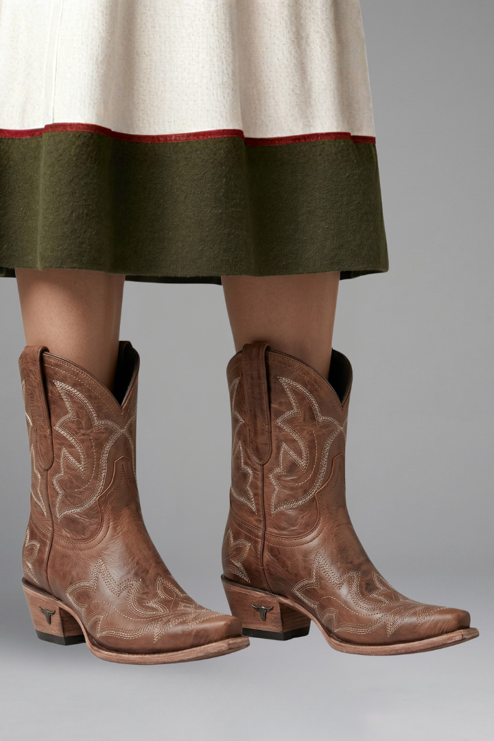 Manon - Bottines Femme Style Cowboy pour l'Automne avec Bout Pointu