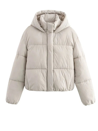 Manon - Doudoune Femme d'Hiver à Capuche avec Fermeture Éclair Oversize
