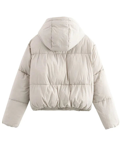 Manon - Doudoune Femme d'Hiver à Capuche avec Fermeture Éclair Oversize