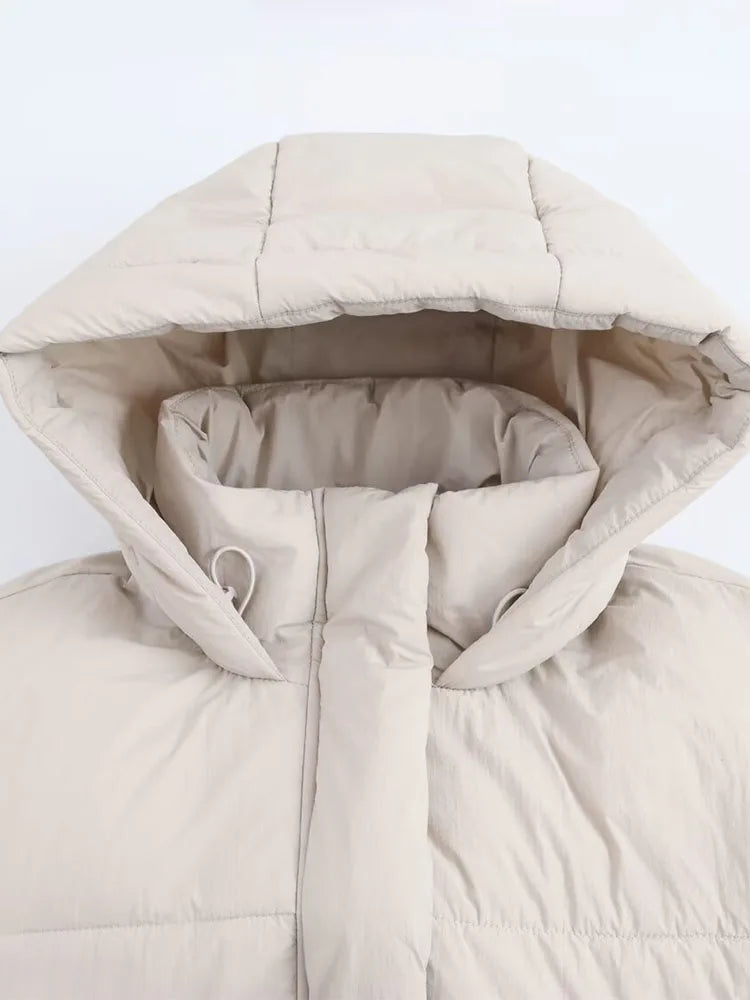 Manon - Doudoune Femme d'Hiver à Capuche avec Fermeture Éclair Oversize