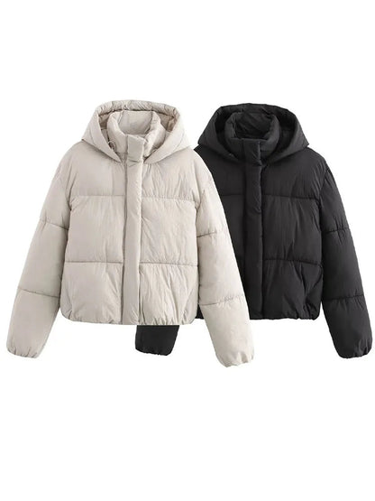 Manon - Doudoune Femme d'Hiver à Capuche avec Fermeture Éclair Oversize