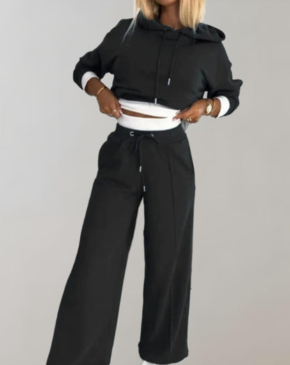 Manon - Ensemble Femme Cosy pour l'Automne avec Sweat Court et Bas Large