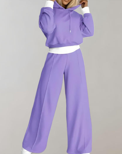 Manon - Ensemble Femme Cosy pour l'Automne avec Sweat Court et Bas Large