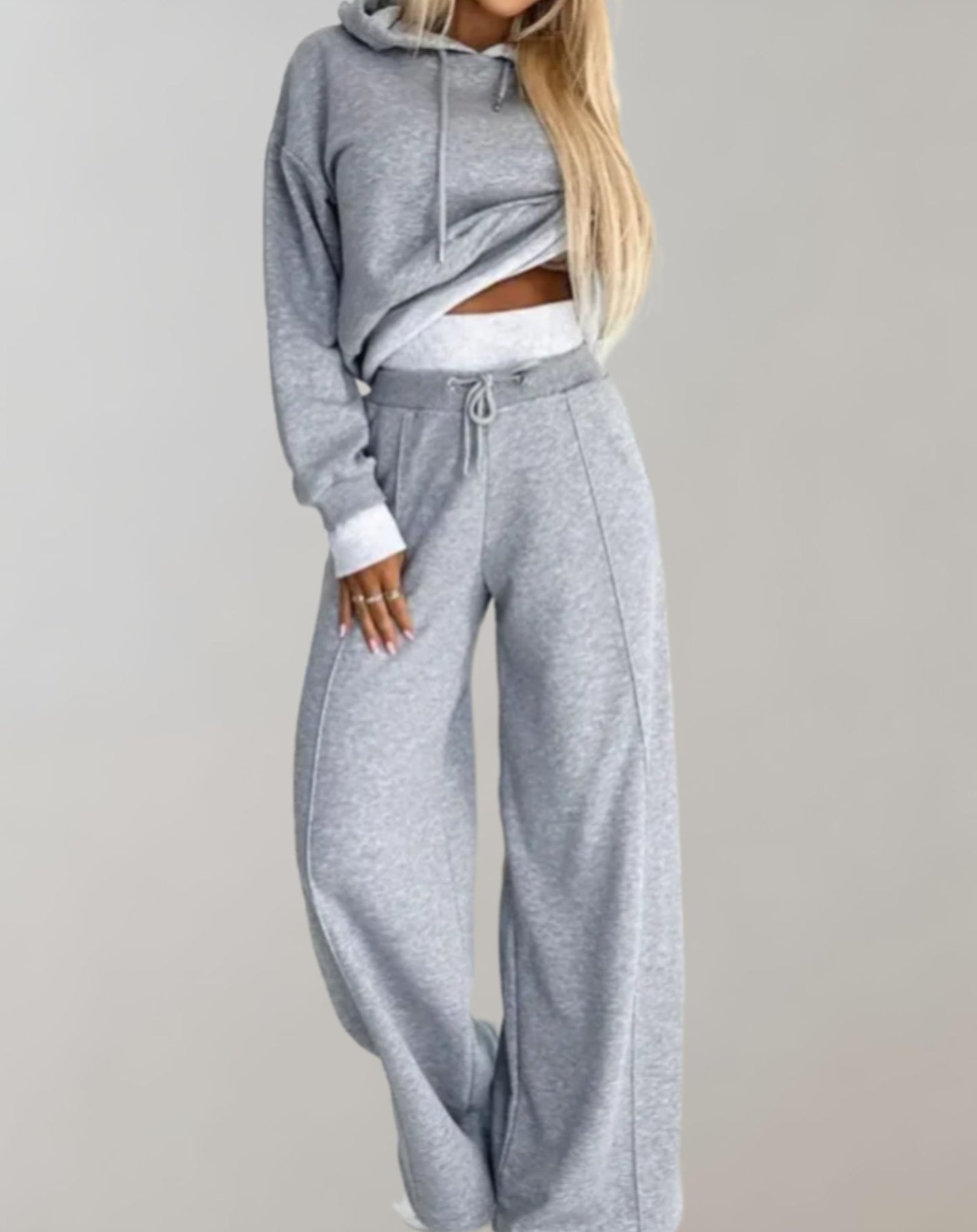 Manon - Ensemble Femme Cosy pour l'Automne avec Sweat Court et Bas Large