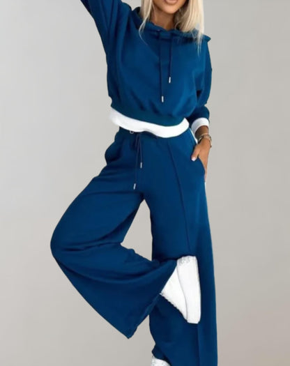 Manon - Ensemble Femme Cosy pour l'Automne avec Sweat Court et Bas Large