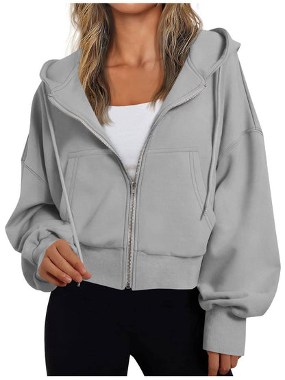 Manon - Hoodie Femme Automne Zippé avec Capuche et Coupe Oversize