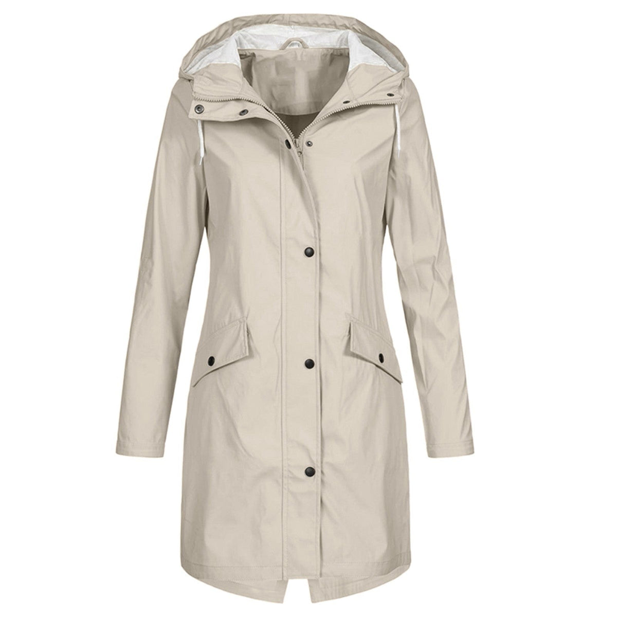 Manon - Imperméable Femme Long pour l'Automne avec Capuche et Poches